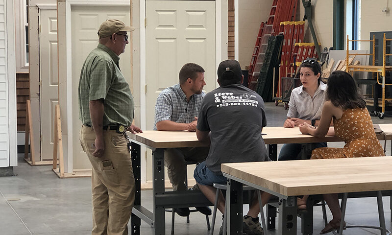 Students in the Construction Technology lab