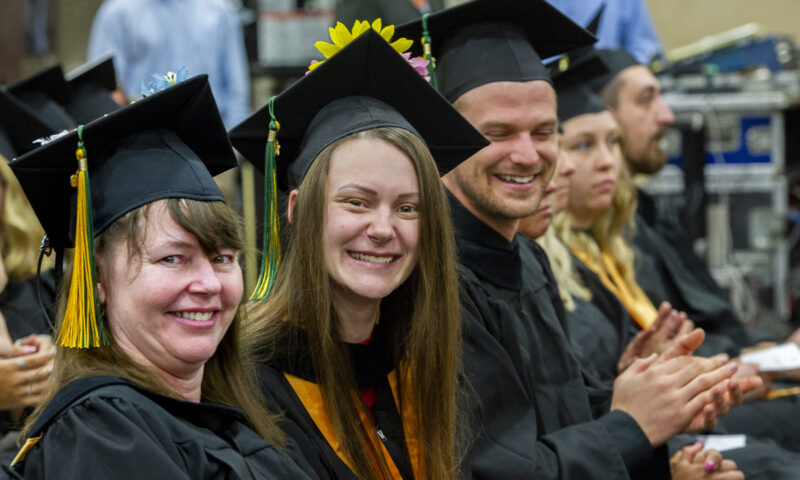 Students at graduation