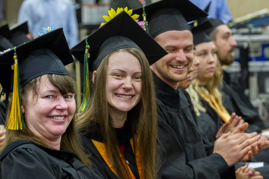 Students at graduation