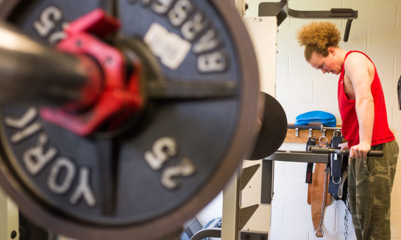 Student working out at a CGCC fitness center